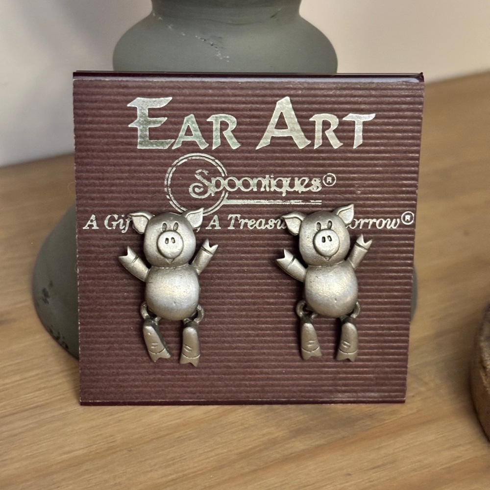 Earrings For Pig Lovers! 2 Piece Earrings Silver/Gray Color. Brand New. Unique